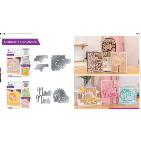 Crafter's Companion Decorative Trio Sentiment Dies Interchangeable Floral Flouri - Picture 3 of 3